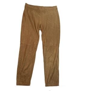 Max Edition Faux Suede Leggings Pants Tan XL Women's Stretch Casual